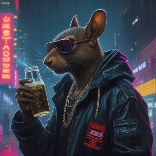 cyberpunk,color rat,rat na,year of the rat,rat,rataplan,musical rodent,rodentia icons,splinter,roof rat,racked out squirrel,nightlife,gangstar,novelist,szymbark,80s,connoisseur,beaver rat,hamster buying,cangaroo