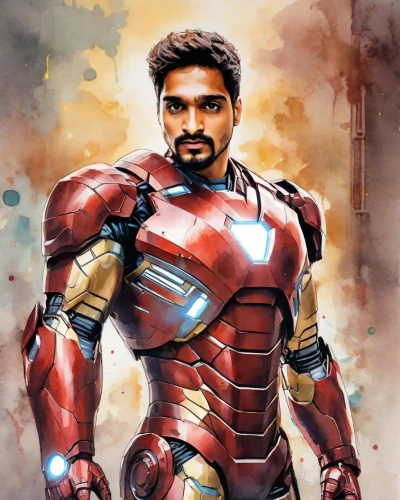 iron man,iron-man,ironman,tony stark,iron,mass,steel man,big hero,red super hero,thavil,mahendra singh dhoni,devikund,sikaran,war machine,comic hero,chennai,tamilnadu,indian celebrity,thane,sevai,Digital Art,Watercolor