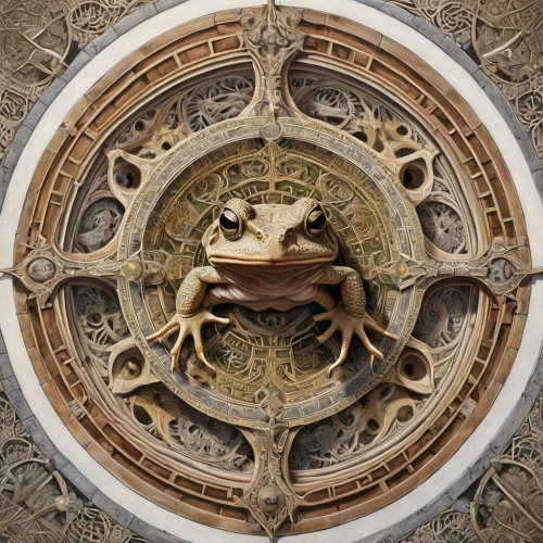 astronomical clock,dharma wheel,ship's wheel,circular ornament,romanesque,door knocker,escutcheon,cathedral of modena,clock face,milan cathedral,trioceros,st mark's basilica,cog,vatican window,tower clock,architectural detail,florence cathedral,church door,ornament,round window,Photography,General,Realistic