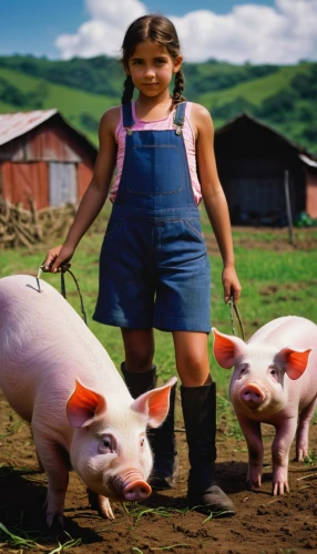 farm animals,farm animal,farm girl,piglet barn,teacup pigs,piglets,barnyard,farmyard,pig's trotters,livestock farming,pot-bellied pig,domestic pig,lucky pig,mini pig,pig,kawaii pig,countrygirl,girl in overalls,stock farming,suckling pig,Conceptual Art,Fantasy,Fantasy 04