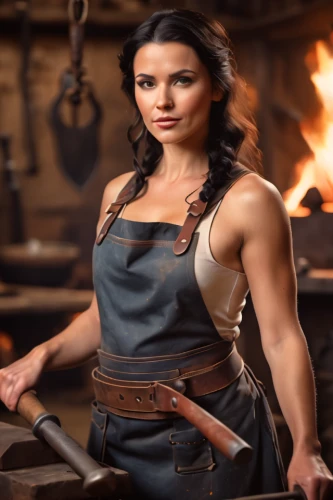 blacksmith,tinsmith,copper cookware,metalsmith,steelworker,female warrior,smelting,warrior woman,silversmith,hard woman,cookware and bakeware,cannon oven,woman fire fighter,jewelry manufacturing,metallurgy,wood shaper,iron-pour,woodworker,katniss,metalworking,Photography,General,Cinematic