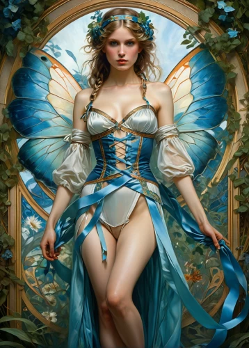 faerie,faery,fairy queen,flower fairy,blue enchantress,cupido (butterfly),fantasy art,fairy,baroque angel,garden fairy,rosa 'the fairy,fantasy portrait,fantasy woman,vanessa (butterfly),fantasy picture,gatekeeper (butterfly),little girl fairy,holly blue,fae,ulysses butterfly,Conceptual Art,Fantasy,Fantasy 05