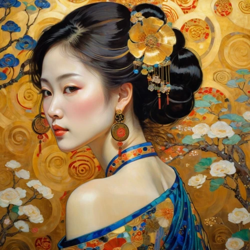 geisha girl,oriental girl,chinese art,geisha,oriental princess,oriental,oriental painting,japanese art,japanese woman,janome chow,han thom,asian woman,vietnamese woman,amano,luo han guo,asian vision,junshan yinzhen,chinese style,kimono fabric,peking opera,Conceptual Art,Fantasy,Fantasy 18