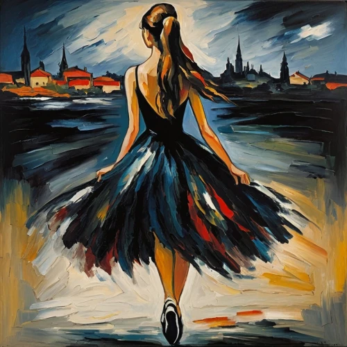 girl in a long dress,girl on the river,girl walking away,woman walking,a girl in a dress,flamenco,oil painting,dancer,oil painting on canvas,girl in a long dress from the back,girl in a long,woman playing,promenade,dance with canvases,fabric painting,little girl in wind,oil on canvas,girl with bread-and-butter,art painting,dancers,Art,Artistic Painting,Artistic Painting 37