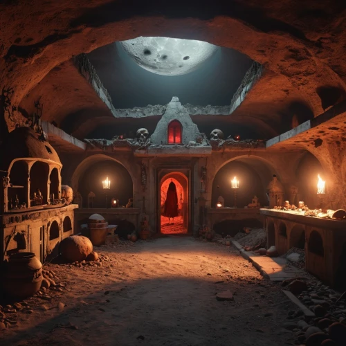 cave church,catacombs,crypt,hall of the fallen,dungeon,burial chamber,ice hotel,chamber,blood church,monastery,salt mine,3d render,sanctuary,peter-pavel's fortress,ruin,concept art,dungeons,cellar,stone oven,sepulchre,Photography,General,Realistic