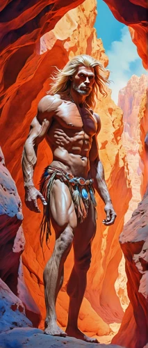 guards of the canyon,cave man,barbarian,antelope canyon,desert background,red cloud,red chief,valley of fire,minotaur,wind warrior,the spirit of the mountains,caveman,thundercat,cliff dwelling,zion,mountain guide,canyon,fire mountain,anasazi,mountain spirit