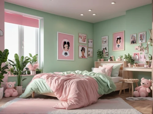 the little girl's room,kids room,baby room,children's bedroom,bedroom,pink green,nursery decoration,baby pink,boy's room picture,children's room,sleeping room,soft pastel,beauty room,room newborn,pastel colors,great room,modern room,doll house,canopy bed,nursery,Photography,General,Realistic