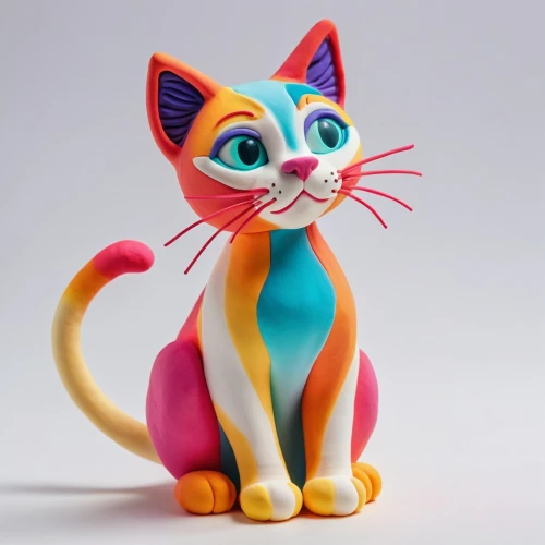 cartoon cat,pink cat,3d figure,3d model,doll cat,cat-ketch,clay animation,cute cat,felidae,animal figure,figurine,cute cartoon character,cat vector,plasticine,tom cat,whimsical animals,breed cat,the pink panter,wind-up toy,red cat,Unique,3D,Clay