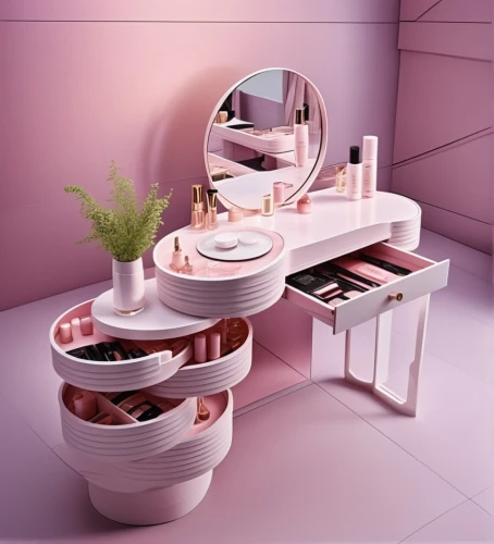 beauty room,dressing table,cosmetics counter,luxury bathroom,toilet table,washbasin,tableware,kitchenette,serveware,bathroom cabinet,chinaware,bathroom,lavander products,dinnerware set,commode,kitchen design,kitchenware,cosmetics,women's cosmetics,dishware,Photography,General,Realistic