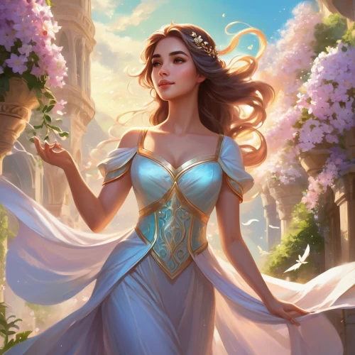 fantasy portrait,fantasy picture,fantasy woman,rosa 'the fairy,fairy queen,elsa,elven flower,blue enchantress,fantasy art,holding flowers,cg artwork,goddess of justice,vanessa (butterfly),flora,flower fairy,rapunzel,celtic queen,the enchantress,zodiac sign libra,fantasia,Illustration,Realistic Fantasy,Realistic Fantasy 01