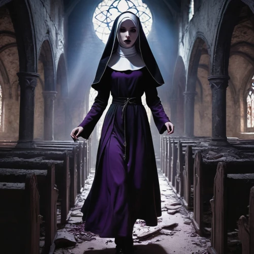 gothic woman,gothic fashion,gothic portrait,nun,benedictine,the nun,gothic dress,nuns,haunted cathedral,priest,gothic style,the magdalene,gothic,mary 1,dark gothic mood,the prophet mary,seven sorrows,goth woman,abbey,mary,Conceptual Art,Fantasy,Fantasy 09
