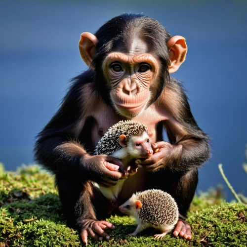 monkey with cub,crab-eating macaque,monkey family,common chimpanzee,primates,barbary monkey,baby monkey,tufted capuchin,chimpanzee,cercopithecus neglectus,white-fronted capuchin,guenon,long tailed macaque,cute animals,squirrel monkey,primate,de brazza's monkey,cute animal,marmoset,monkeys band,Conceptual Art,Daily,Daily 04