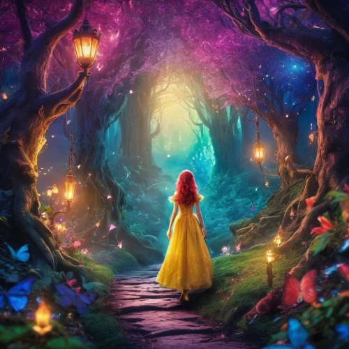 fairy forest,fairy world,forest of dreams,fantasy picture,fantasia,enchanted forest,a fairy tale,fae,magical,enchanted,fairytale,fairy tale,fairytale forest,magical adventure,the mystical path,fairy galaxy,wonderland,fairytales,children's fairy tale,fairy village,Illustration,Realistic Fantasy,Realistic Fantasy 02