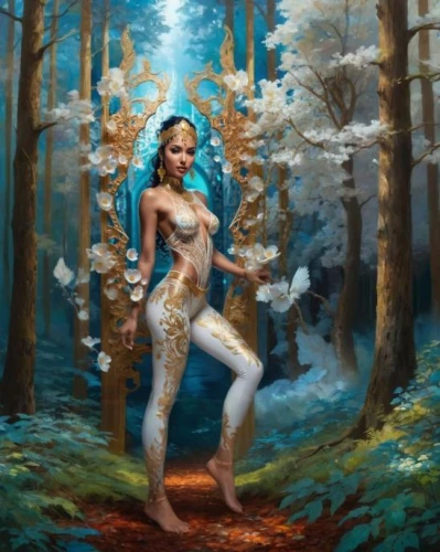 dryad,ballerina in the woods,faerie,blue enchantress,merfolk,elven forest,fairy forest,fantasy art,girl with tree,faery,water nymph,fantasy picture,mermaid background,fae,secret garden of venus,forest background,faun,fantasy woman,the enchantress,fantasy portrait