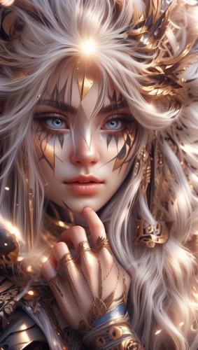 fantasy portrait,fantasy art,killua,mystical portrait of a girl,medusa,artemisia,golden eyes,priestess,fantasy woman,the enchantress,female warrior,warrior woman,fantasy warrior,3d fantasy,the snow queen,faery,sorceress,killua hunter x,golden crown,blanche