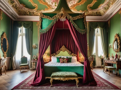 ornate room,four poster,venice italy gritti palace,napoleon iii style,four-poster,rococo,villa cortine palace,wade rooms,danish room,iulia hasdeu castle,royal interior,moritzburg palace,great room,baroque,fairy tale castle sigmaringen,drottningholm,sleeping room,canopy bed,the little girl's room,moritzburg castle,Photography,General,Realistic