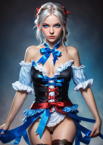 tiber riven,delta sailor,patriot,female doll,the sea maid,patriotic,fantasy girl,cosplay image,blue ribbon,suit of the snow maiden,red white blue,alice,doll dress,painter doll,sailor,fantasy woman,fairy tale character,dress doll,red white,female nurse,Conceptual Art,Fantasy,Fantasy 31