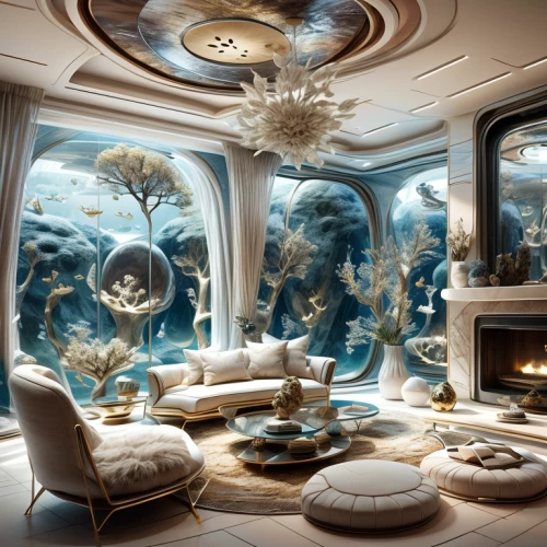 ocean underwater,aquarium decor,underwater landscape,sea fantasy,underwater playground,ocean floor,undersea,ocean paradise,underwater world,sea life underwater,under sea,house of the sea,underwater oasis,deep sea,fish tank,great room,seabed,3d fantasy,deep sea nautilus,ornate room