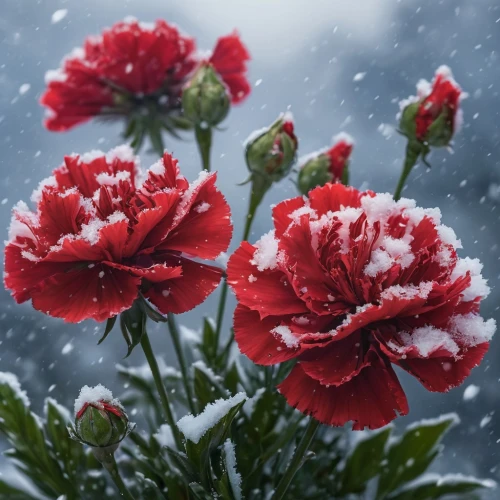 red carnations,dianthus,red ranunculus,tulip on snow,red carnation,snow cherry,spring carnations,ranunculus red,red chrysanthemum,red gerbera,snowy still-life,winter rose,carnations,red flowers,christmas flower,dianthus barbatus,carnation flower,glory of the snow,snowfall,ice flowers,Photography,General,Natural