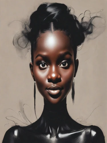 black skin,african woman,black woman,digital painting,african art,black landscape,african american woman,fantasy portrait,fashion illustration,ebony,girl portrait,world digital painting,mystical portrait of a girl,nigeria woman,dark chocolate,afro american,sculpt,afro-american,woman portrait,dark portrait,Photography,Cinematic