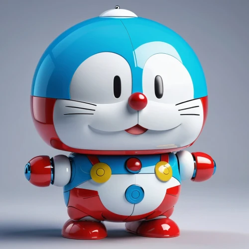 doraemon,kokeshi doll,3d figure,wind-up toy,3d model,chat bot,gumball machine,kokeshi,cute cartoon character,smurf figure,doll cat,porcelaine,game figure,daruma,cartoon cat,plastic toy,toy,minibot,baby toy,rimy,Photography,General,Realistic