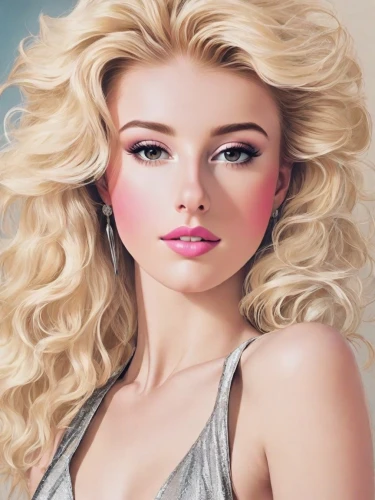 realdoll,blond girl,barbie doll,blonde woman,blonde girl,doll's facial features,airbrushed,marylin monroe,photo painting,cool blonde,blond hair,lace wig,long blonde hair,barbie,artificial hair integrations,bouffant,fashion illustration,beautiful model,portrait background,female beauty