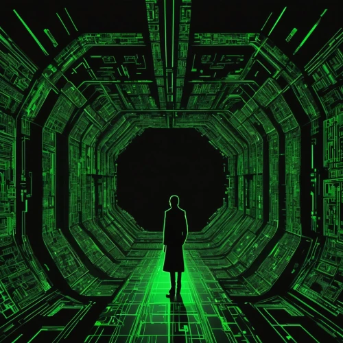 matrix,cyberspace,cyber,circuit board,sci fi,sci - fi,sci-fi,matrix code,scifi,patrol,sci fiction illustration,radiation,cybernetics,green light,panopticon,cyberpunk,science fiction,projectionist,random access memory,android,Illustration,Black and White,Black and White 02