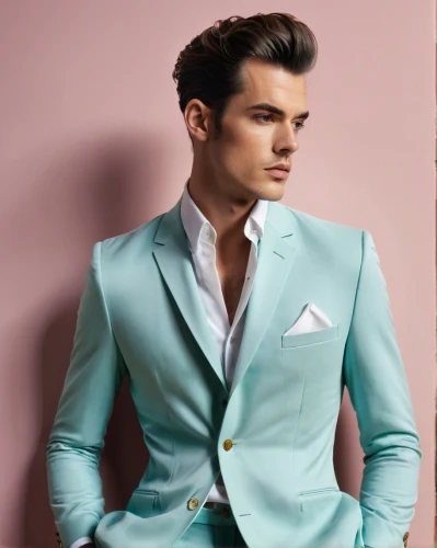 men's suit,wedding suit,color turquoise,male model,men clothes,turquoise wool,turquoise leather,pastel colors,men's wear,man in pink,pastels,pompadour,turquoise,dress shirt,color combinations,tailor,dry cleaning,genuine turquoise,teal,gray-green,Photography,Fashion Photography,Fashion Photography 08
