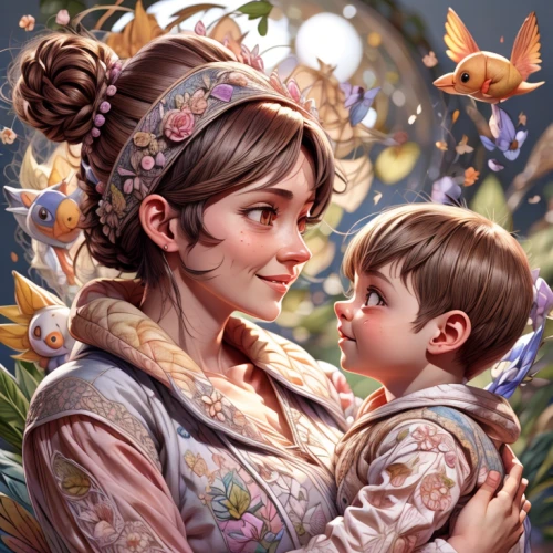 capricorn mother and child,little girl and mother,vanessa (butterfly),children's fairy tale,little boy and girl,fairy tale icons,spring blossoms,mother and child,girl and boy outdoor,mother and son,fantasy portrait,mother with child,romantic portrait,mother and father,mother and daughter,butterflies,portrait background,custom portrait,mother's day,moths and butterflies