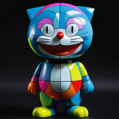 doraemon,3d figure,wind-up toy,cartoon cat,3d model,kokeshi doll,game figure,tom cat,plastic toy,kokeshi,doll cat,yo-kai,plush figure,porcelaine,figurine,mascot,smurf figure,daruma,anaglyph,nyan,Illustration,Realistic Fantasy,Realistic Fantasy 05