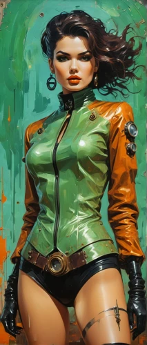 rosa ' amber cover,hard woman,fallout4,action-adventure game,game illustration,female doctor,sci fiction illustration,renegade,bad girl,croft,fallout,femme fatale,massively multiplayer online role-playing game,female warrior,game art,orange,girl with gun,patrol,rust-orange,world digital painting