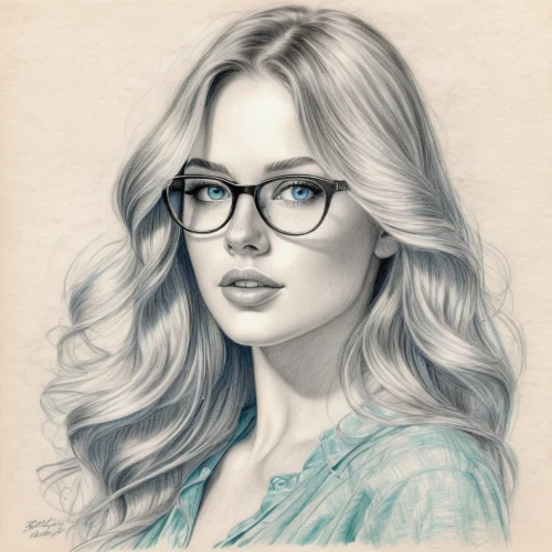 with glasses,glasses,reading glasses,silver framed glasses,eye glasses,spectacles,eyeglasses,lace round frames,librarian,pencil art,romantic portrait,girl drawing,oval frame,custom portrait,pencil drawing,fantasy portrait,girl portrait,specs,pencil color,digital art,Illustration,Black and White,Black and White 30