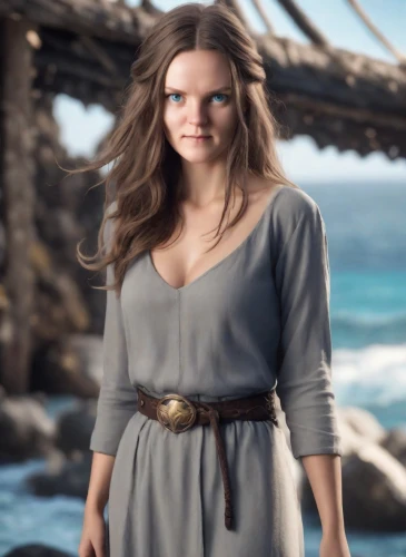 celtic woman,digital compositing,vikings,celtic queen,viking,female model,maori,beach background,thracian,catarina,germanic tribes,elven,cave girl,elaeis,eufiliya,polynesian,sand seamless,sea swallow,hula,cybele,Photography,Commercial