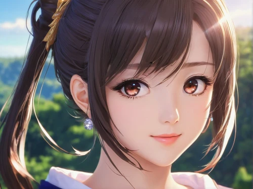 euphonium,maya,hinata,koto,mikuru asahina,sakura background,miku maekawa,azusa nakano k-on,princess' earring,japanese sakura background,portrait background,radiant,yamada's rice fields,japanese idol,yuzu,himuto,erika,background bokeh,japanese floral background,ponytail