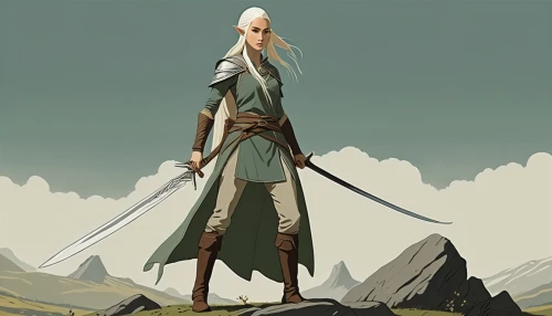 elven,male elf,the wanderer,lone warrior,wind warrior,mountain guide,bow and arrows,longbow,cullen skink,heroic fantasy,quarterstaff,female warrior,dark elf,gandalf,mulan,scythe,swordsman,archer,wanderer,male character,Illustration,Japanese style,Japanese Style 08