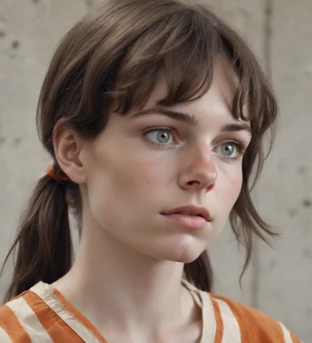 clementine,portrait of a girl,valerian,pale,lilian gish - female,doll's facial features,orla,orange,porcelain doll,asymmetric cut,girl portrait,isabel,mystical portrait of a girl,beautiful face,heterochromia,inka,natural cosmetic,mascara,juno,paloma,Photography,Natural