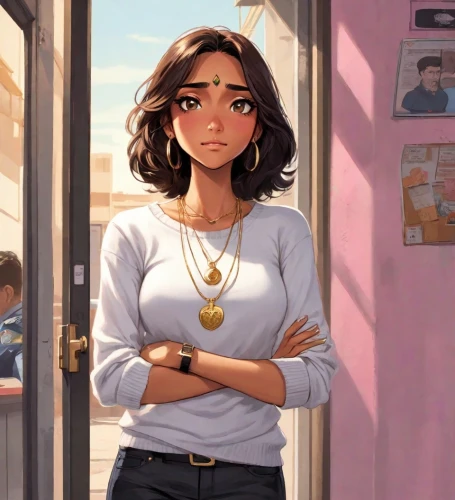 the girl at the station,worried girl,vanessa (butterfly),cg artwork,maya,yogananda,the girl's face,girl studying,jasmine,stressed woman,school clothes,cropped image,shopkeeper,main character,wonder,she,cute cartoon character,teacher,tumblr icon,background image,Digital Art,Comic