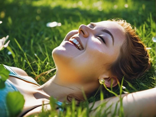 girl lying on the grass,enjoyment of life,laughing tip,a girl's smile,cheerfulness,naturopathy,relaxed young girl,cosmetic dentistry,laughter,on the grass,woman laying down,laugh,carefree,be happy,self hypnosis,energy healing,to laugh,carbon dioxide therapy,smiling,a smile,Conceptual Art,Fantasy,Fantasy 06