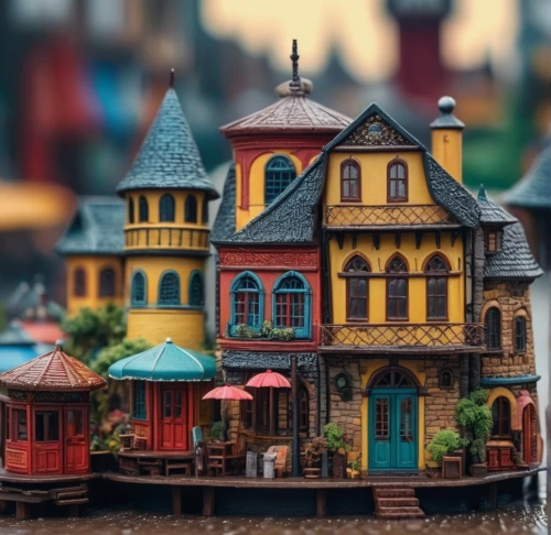 miniature house,wooden houses,dolls houses,stilt houses,tilt shift,colorful city,floating huts,escher village,mud village,house by the water,gingerbread houses,wooden construction,lego background,fantasy city,crane houses,doll house,model house,hanging houses,beautiful buildings,popeye village,Photography,General,Fantasy