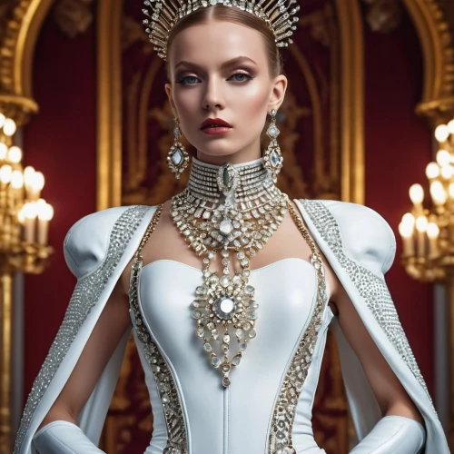 bridal clothing,bridal jewelry,embellished,imperial crown,jeweled,suit of the snow maiden,the crown,bridal accessory,bridal dress,bodice,royal crown,vestment,queen crown,bridal,elizabeth i,haute couture,jewelry（architecture）,regal,baroque angel,crowned,Photography,General,Realistic