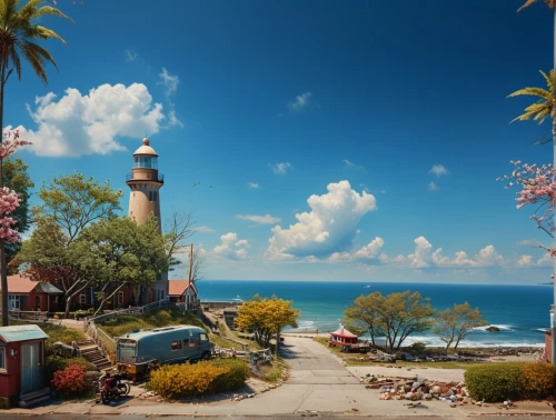 popeye village,seaside resort,lighthouse,seaside country,cuba background,curacao,antalya,red lighthouse,varadero,petit minou lighthouse,fishing village,electric lighthouse,resort town,delight island,bahamas,seaside view,coastal landscape,an island far away landscape,south seas,santa barbara,Photography,General,Fantasy