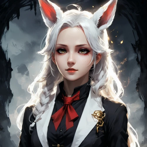 kitsune,fennec,white cat,fox,white rabbit,poi,fantasy portrait,child fox,cheshire,vampire,fuki,alice,redfox,little fox,whitey,white bunny,inari,devil,fairy tale character,luna,Conceptual Art,Fantasy,Fantasy 02