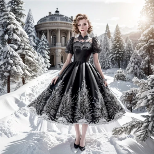 winter dress,gothic dress,the snow queen,white winter dress,dress walk black,gothic fashion,suit of the snow maiden,overskirt,vintage dress,evening dress,doll dress,digital compositing,image manipulation,white rose snow queen,winter dream,gothic style,glory of the snow,ball gown,retro christmas lady,ice princess