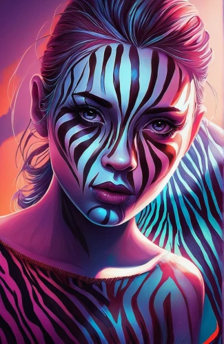 neon body painting,bodypainting,bodypaint,body painting,world digital painting,sci fiction illustration,digital art,psychedelic art,digital painting,face paint,neon makeup,digital artwork,zebra,body art,medusa,hand digital painting,darth talon,adobe illustrator,horoscope libra,illustrator,Conceptual Art,Fantasy,Fantasy 21