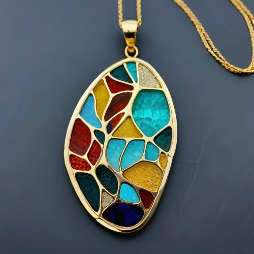 enamelled,pendant,colorful glass,hamsa,mosaic glass,art deco ornament,khamsa,stained glass pattern,semi precious stone,jewelry making,shashed glass,colored stones,fused glass,art nouveau design,gift of jewelry,diamond pendant,necklaces,jewelry manufacturing,semi precious stones,house jewelry