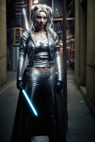 cosplay image,katana,female warrior,swordswoman,dark elf,jedi,silver arrow,princess leia,cosplayer,warrior woman,silver,lightsaber,huntress,darth vader,strong woman,vader,star wars,force,republic,cosplay