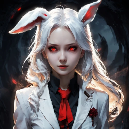 white rabbit,kitsune,alice,white bunny,bunny,poi,whitey,yulan magnolia,rabbit,devil,white coat,white cat,vampire,gray hare,nurse,rabbits,vampire lady,ren,fuki,lady medic,Conceptual Art,Fantasy,Fantasy 02
