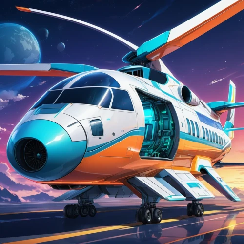 space tourism,space glider,eurocopter,tiltrotor,lunar prospector,spaceship,helicopter,sci fiction illustration,casa c-212 aviocar,shuttle,rotorcraft,dornier 328,space ship,passenger gazelle,space ships,flightskwagen,emergency aircraft,hongdu jl-8,trauma helicopter,passengers,Illustration,Japanese style,Japanese Style 03