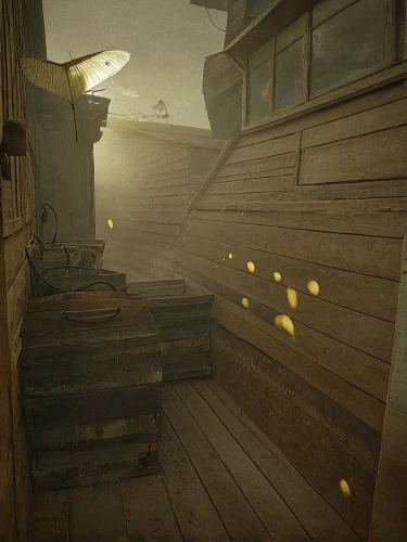 penumbra,visual effect lighting,wooden path,yellow light,wooden pier,wooden beams,wooden planks,sepia,cabin,wooden stairs,goldenlight,screenshot,sauna,dock,wooden wall,hallway,golden light,ghost ship,golden rain,ghost town,Photography,Documentary Photography,Documentary Photography 22