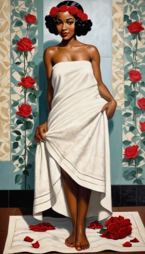 african american woman,oil painting on canvas,beautiful african american women,african woman,girl with cloth,black woman,oil on canvas,kitchen towel,afro american girls,fabric painting,guest towel,african art,shea butter,black women,oil painting,housekeeper,afro american,afro-american,nigeria woman,red magnolia,Illustration,Realistic Fantasy,Realistic Fantasy 21